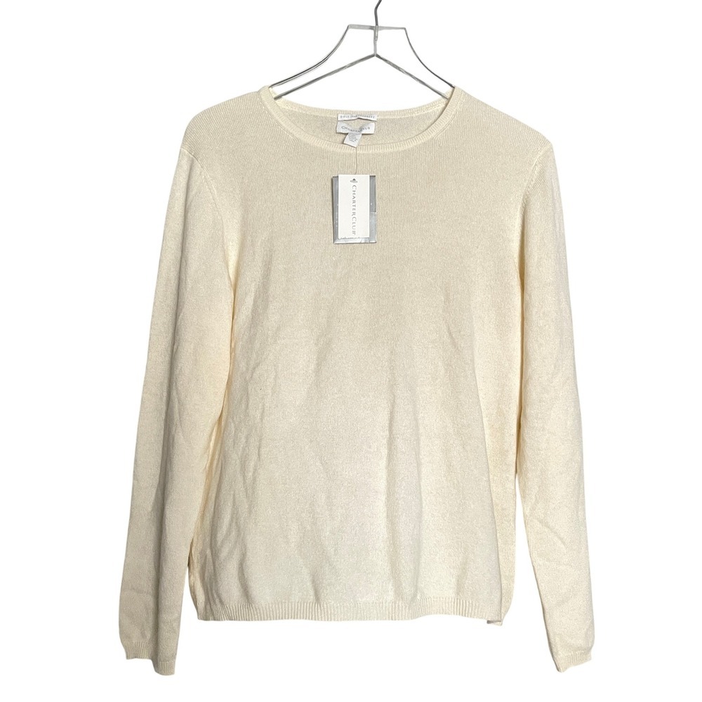 Charter Club Womens 100% Cashmere Round Neck Knit Pullover Sweater Sz XL NWT